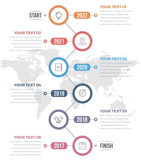 Infografica timeline verticale