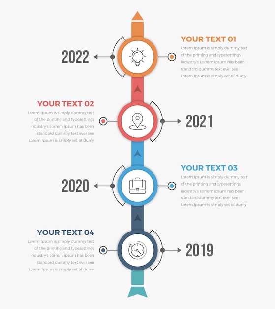 Vector vertical timeline infographics