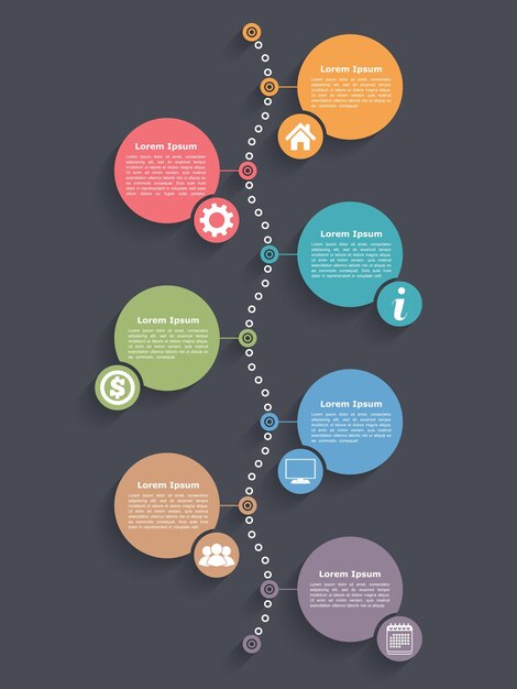 Vector vertical timeline template