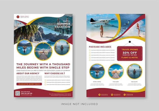 Vector vertical travel tour agency flyer poster concept template