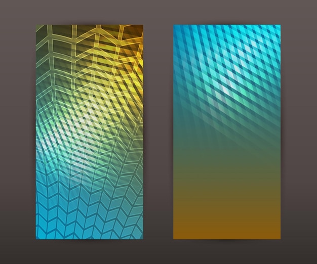 Verticale banner set achterkant voorkant presentatiefolder blauw