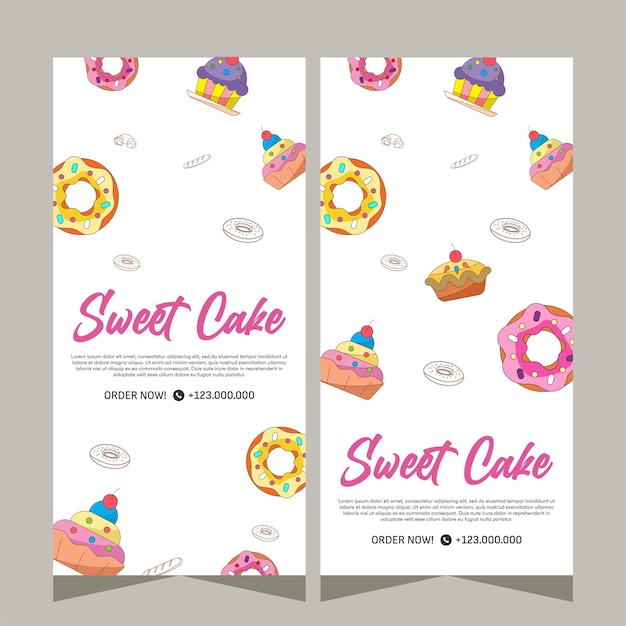 Verticale banner van zoete cupcakes vector ontwerp