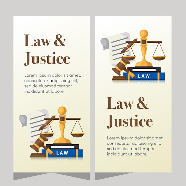 Verticale bannerontwerp van advocatenkantoor Premium banner sjabloon