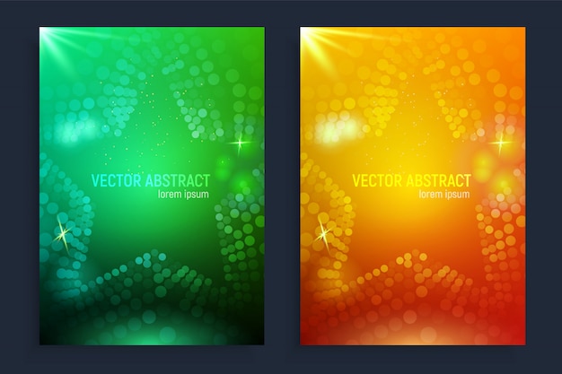 Verticale banners instellen met 3d-abstracte ufo groen