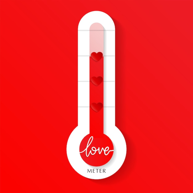 Verticale liefde thermometer valentijnsdag kaart