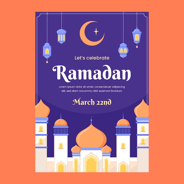 Vector verticale poster sjabloon voor islamitische ramadan viering