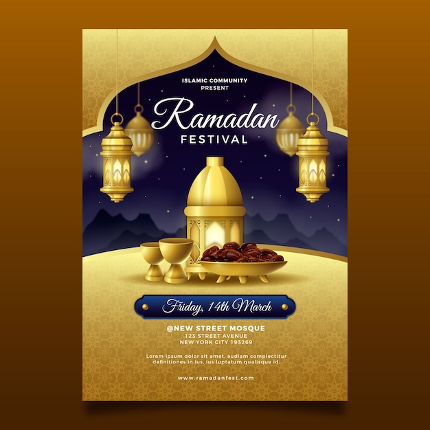 Vector verticale poster sjabloon voor islamitische ramadan viering