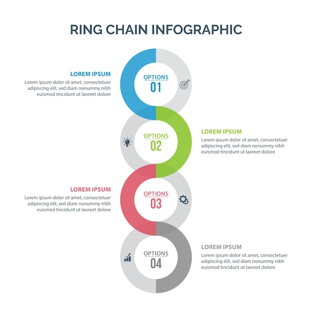 Vector verticale ringketen infographic