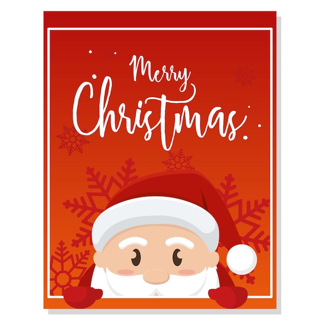 Verticale rode uitnodigingskaart voor Kerstmis met kerstman karakter vectorillustratie
