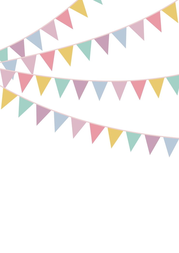 Vector verticale sjabloon met kleurrijke hangende papieren vlaggen celebratie achtergrond met lege ruimte binnen