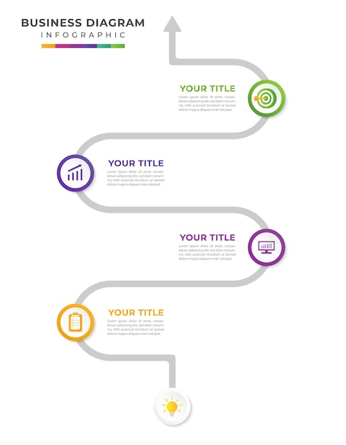 Vector verticale tijdlijn infographic sjabloon met pictogrammen en 5 opties of stappen