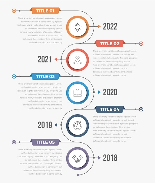 Vector verticale tijdlijn infographics