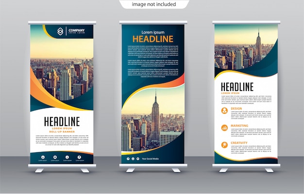 verticale zakelijke roll-up banner sjabloon Premium