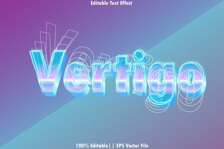 Vector vertigo editable text effect modern style
