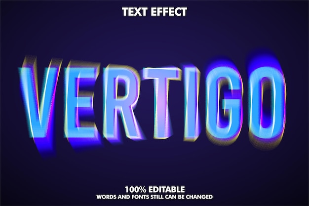 Vertigo-teksteffect moderne bewerkbare tekststijl