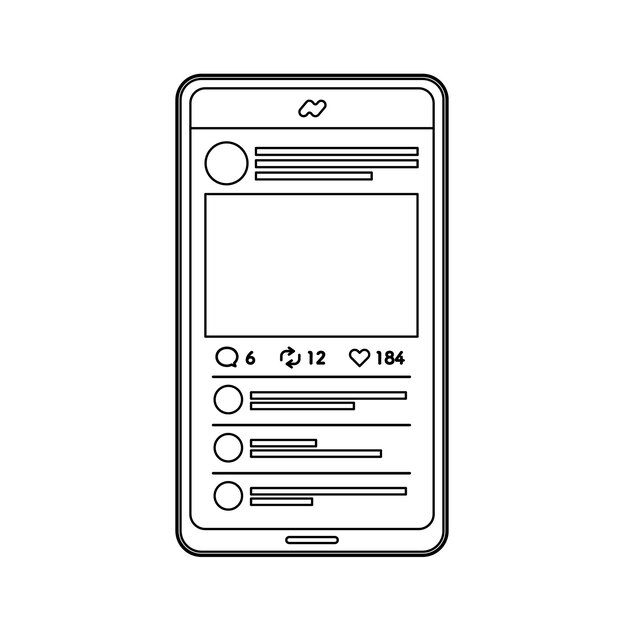 Vector vertoning van sns op smartphone