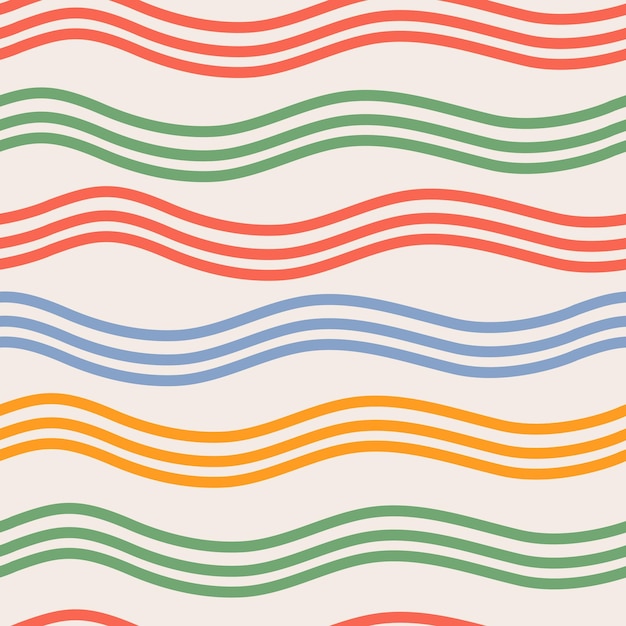 Vervormde groovy veelkleurige horizontale lijnen naadloze patroon retro muziekstijl achtergrond