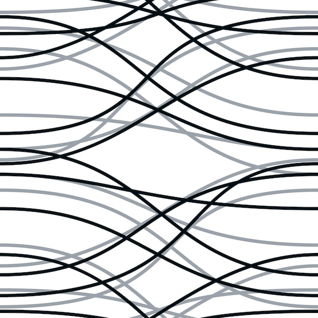 Vector verwarde bochtige lijnen naadloos patroon, vector herhaling eindeloze achtergrond, artistieke strepen trendy tegels behang motief. bruikbaar voor stof, behang, verpakking, web en print.