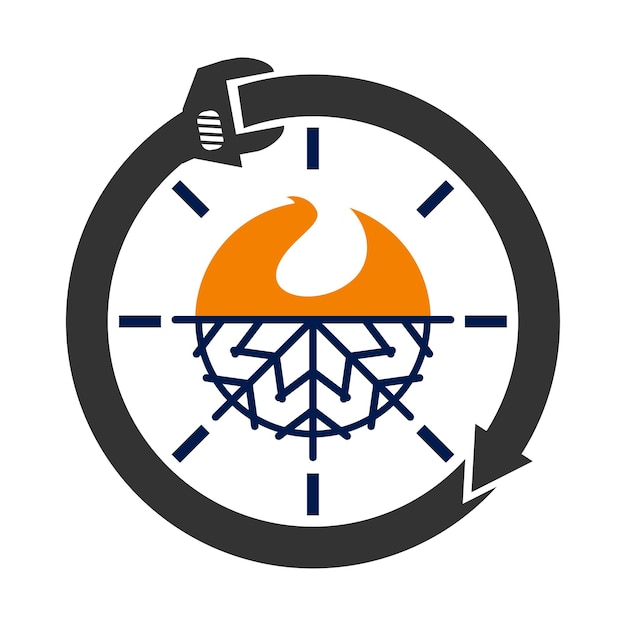 Verwarming koeling service logo Pictogram Illustratie Merkidentiteit