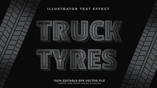 Verwerkbare tekst-effect voor vrachtwagenbanden