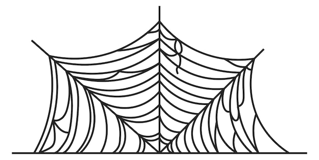 Verwikkelde spinnenweb silhouet Zwarte lijn spinnendraad