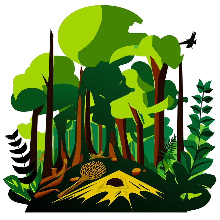 Verwoestende impact van ontbossing natuurvector illustratie