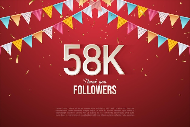 very crowded 58k followers celebration curtain.