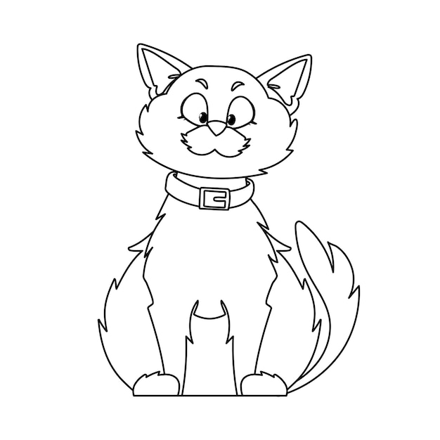 面白い表情をしているとてもかわいい猫がLinearスタイルで座っています