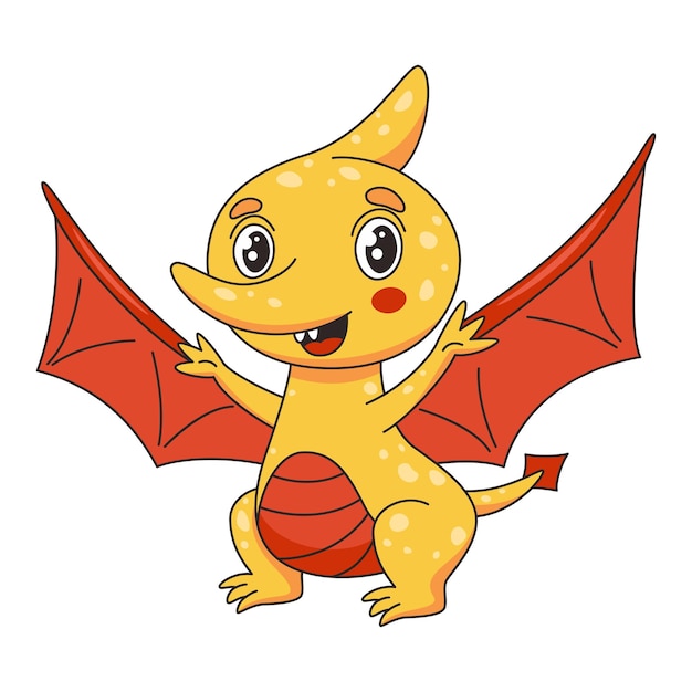 Very cute pterodactyl dinosaur for nursery childrens character design