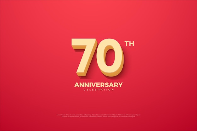 very delicate yellow 3d numbers for 70th anniversary poster.