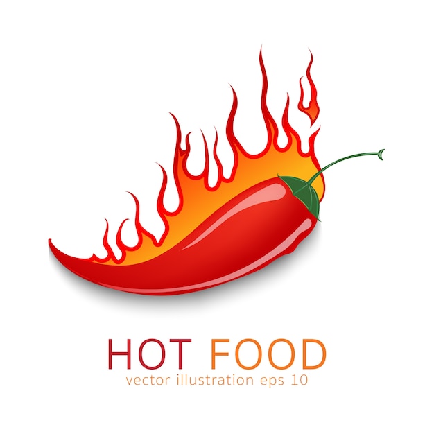 Vector very hot chilli pepper