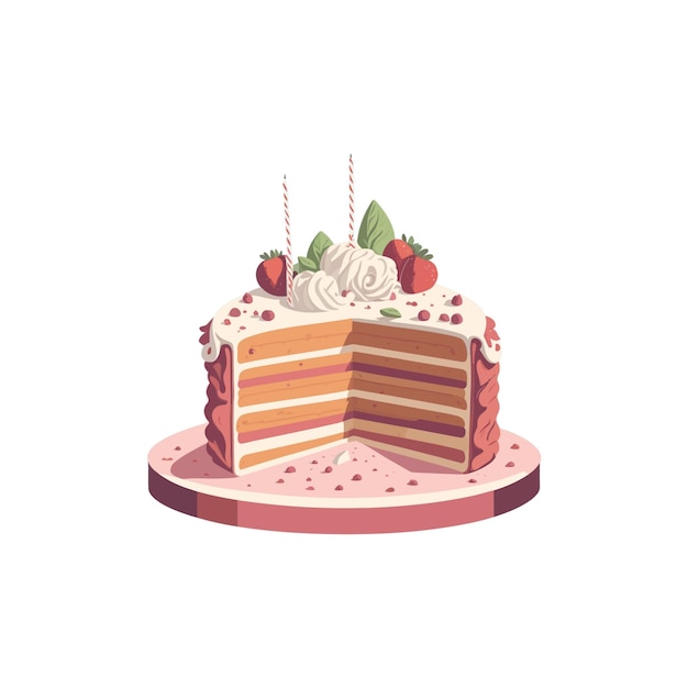 Vector very nice birthday cake vector birthday cake illustration