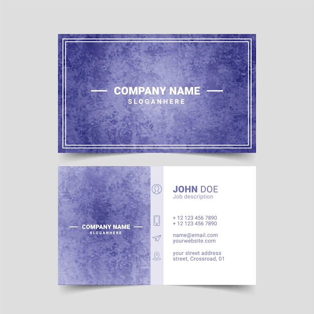 Very Peri Business Card Template Eps 10 Vector