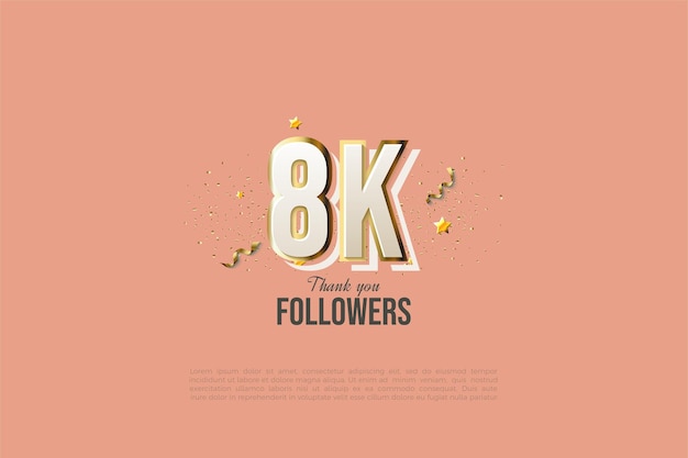 Illustrazione numerica molto semplice per la celebrazione di 8k follower