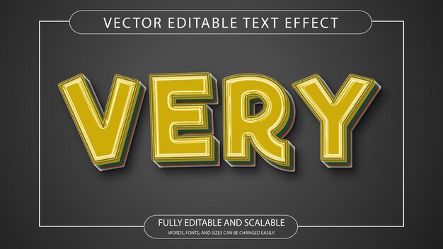 Very yellow and black 3d editable text effect stylish design