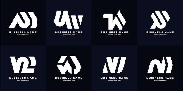 Verzamelbrief NW of WN monogram logo ontwerp