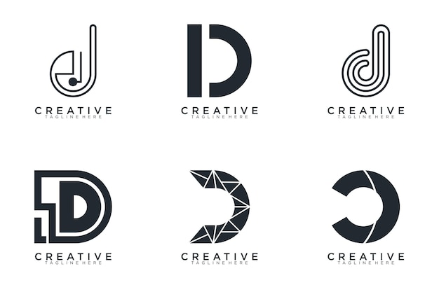 Vector verzameling abstract letter d logo icoon set design voor bedrijven