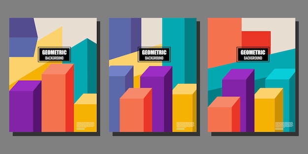 verzameling abstracte geometrische omslagen, omslagen en posters