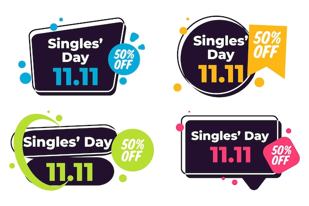 Verzameling badges voor singles