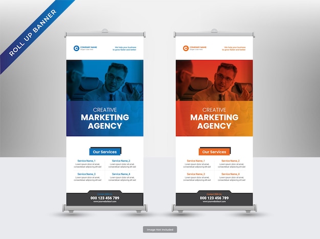 Verzameling corporate roll-up banner