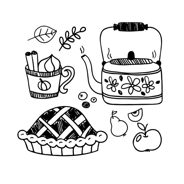Verzameling Doodle-theetijdelementen