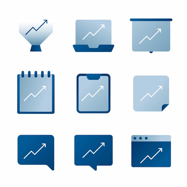 verzameling driedimensionale iconen van infografische media