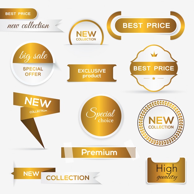 Verzameling gouden premium promo-zegels / stickers.