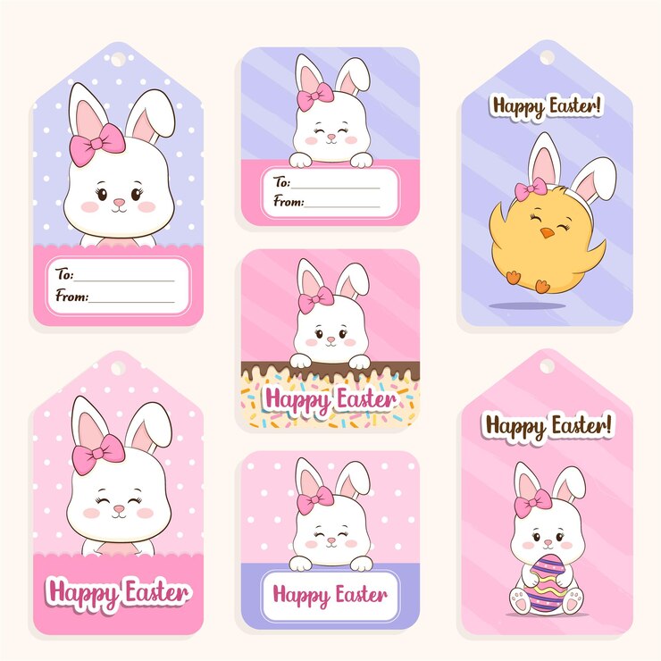 Verzameling paasstickers en -labels