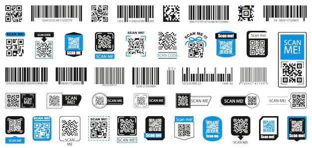verzameling QR-code-elementen Set van scan me qr-code