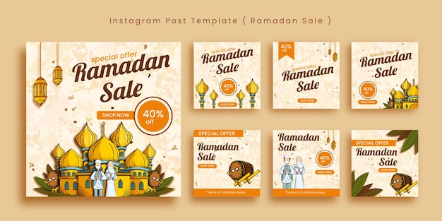 Verzameling Ramadan Sale-sjabloon voor Instagram