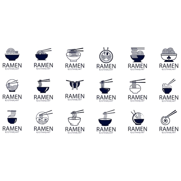 Verzameling ramen logos