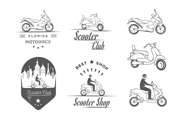 Verzameling scooterbadges