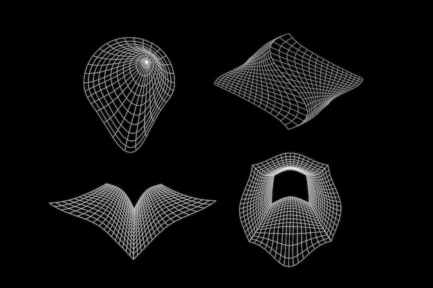 Verzameling van 3D-wareframe-activavectoren instellen