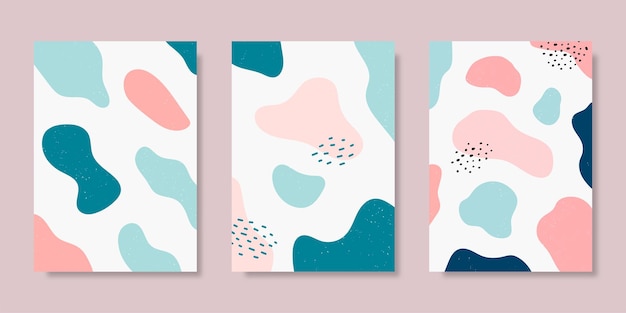 Verzameling van abstracte achtergronden Handgetekende verschillende vormen en doodle-objecten